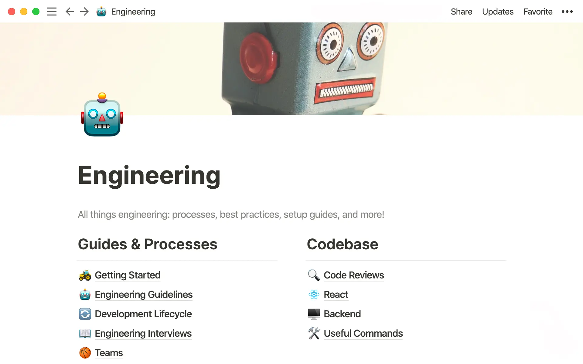 Each team can build a wiki that holds their most important information.
